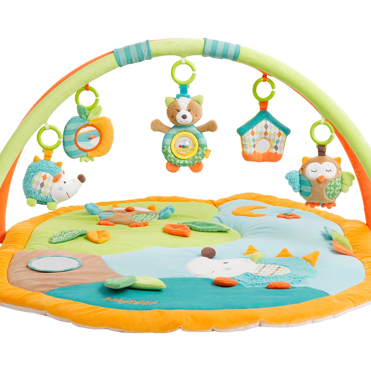 Aktivitetsstativ med 3D-lekematte Sleeping Forest bakside