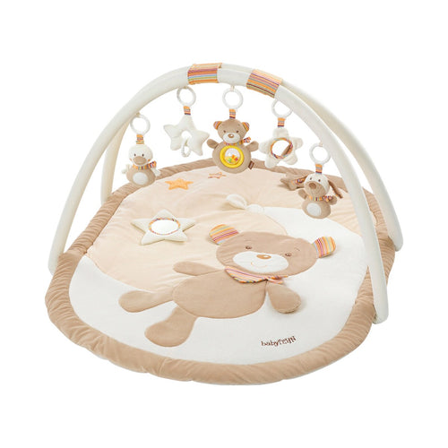 Aktivitetsstativ med 3D-lekematte Teddy Rainbow 80x105 cm forfra