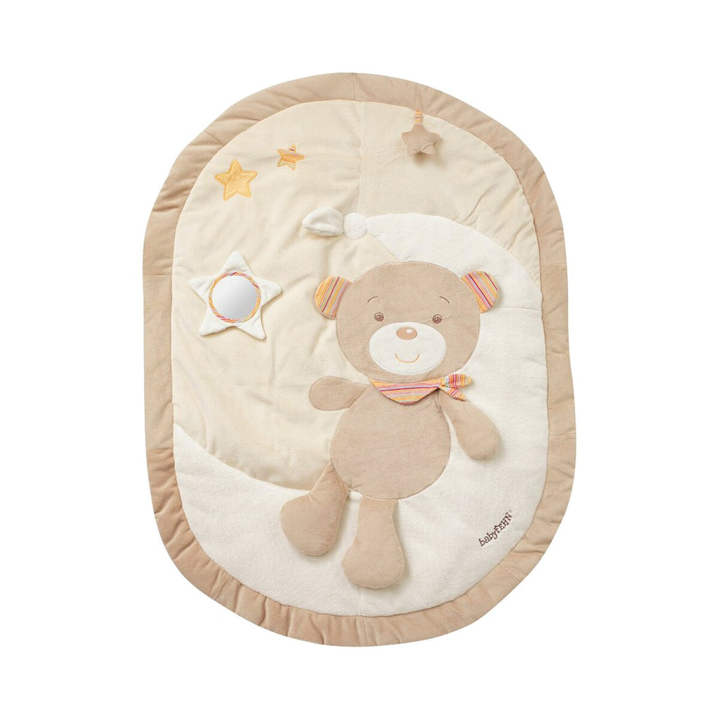 Bakside av Aktivitetsstativ med 3D-lekematte Teddy Rainbow 80x105 cm