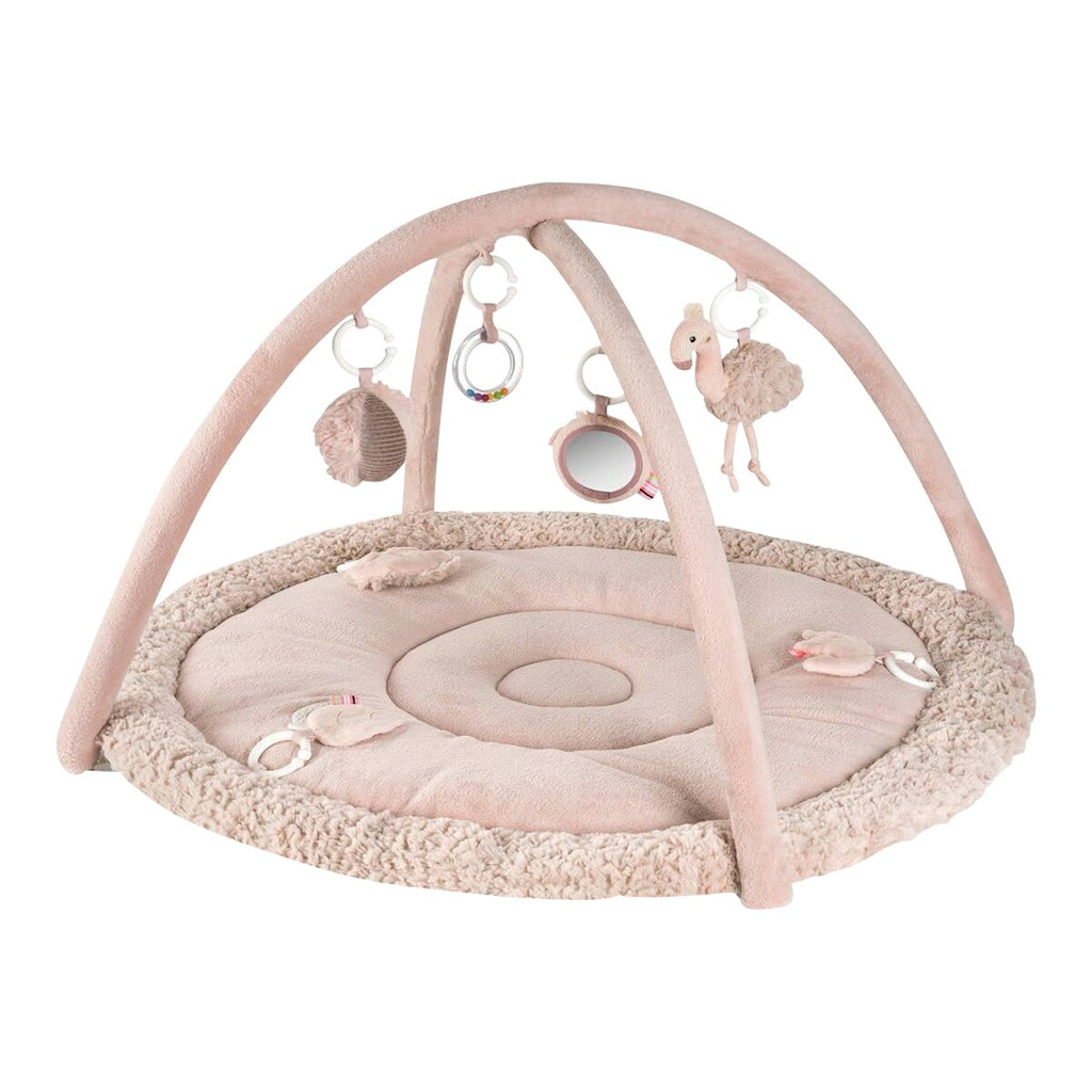 Aktivitetsstativ med 3D-aktivitetsmatte Flamingo forfra