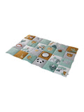 Aktivitetsteppe for baby 145x94 cm patchwork-design forfra