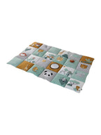 Aktivitetsteppe for baby 145x94 cm patchwork-design forfra
