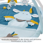 Bakside av Aktivitetsteppe 3D med lekebue Little Castle - Fehn