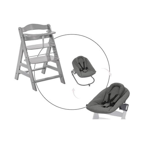 Alpha+ trappestol med babyvipp Alpha Bouncer Premium forfra