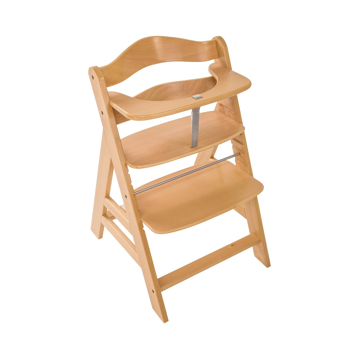 Montert Alpha+ trappestol med babyvipp Alpha Bouncer Premium i bruk