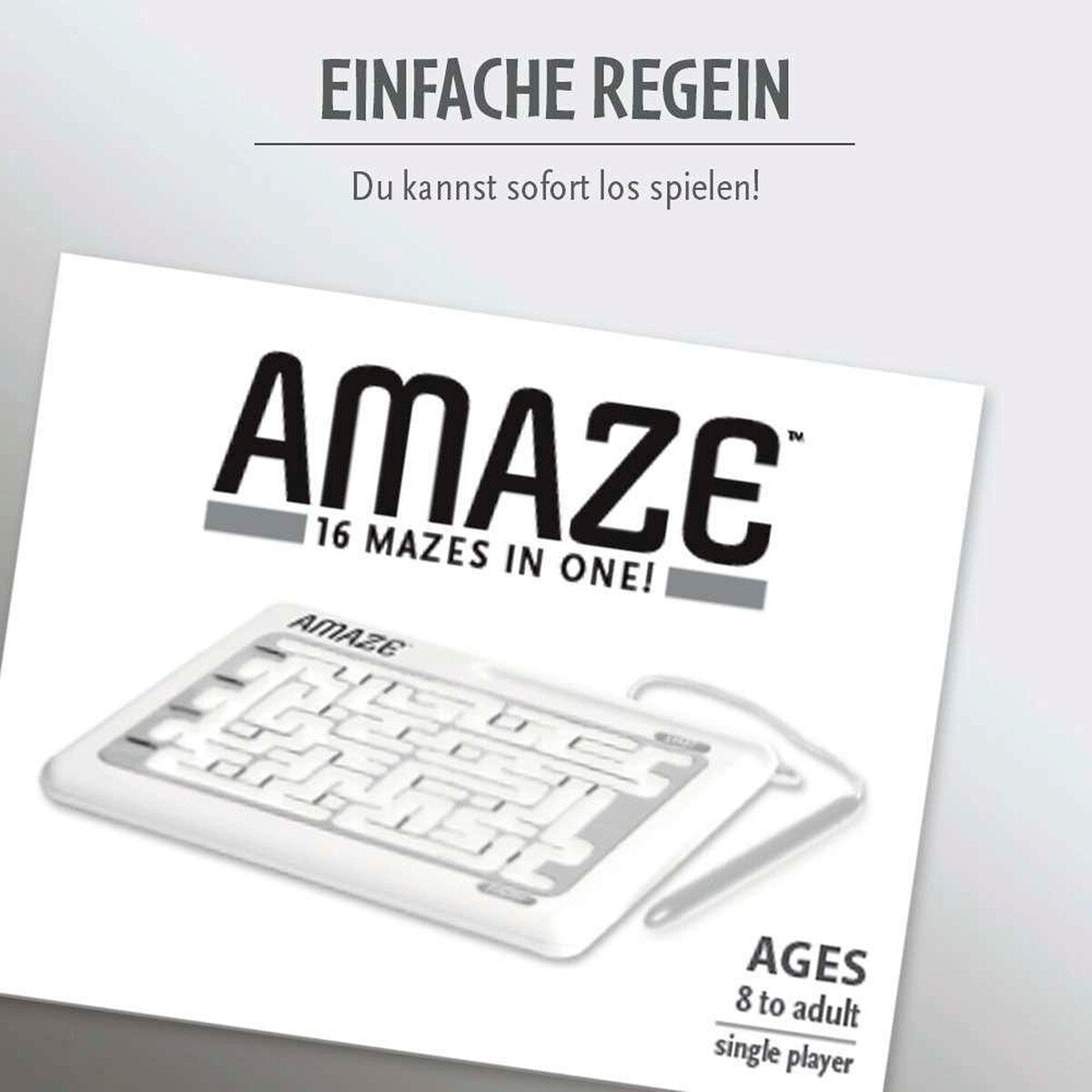 Amaze labyrintspill med 16 oppgaver emballasje