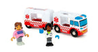 Ambulanse med lys og lyd i tre 16,6 cm bakside