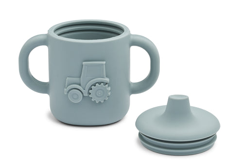 Amelio tåtekopp i silikon Blue Fog BPA-fri bakside