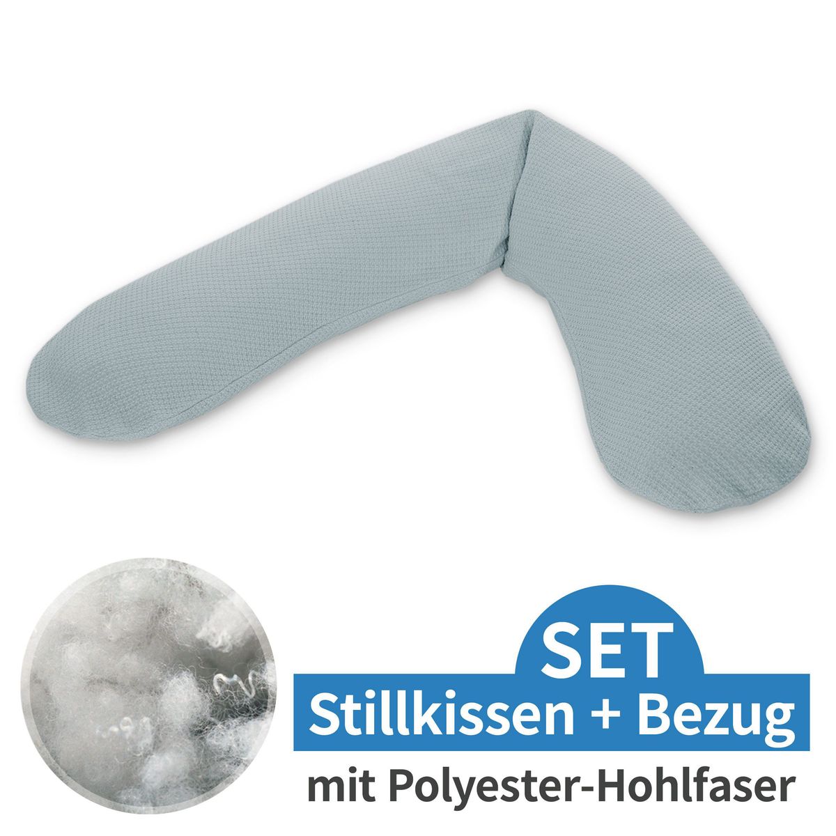 Ammepute med polyesterfiberfyll og finstrikktrekk 190 cm - Theraline forfra