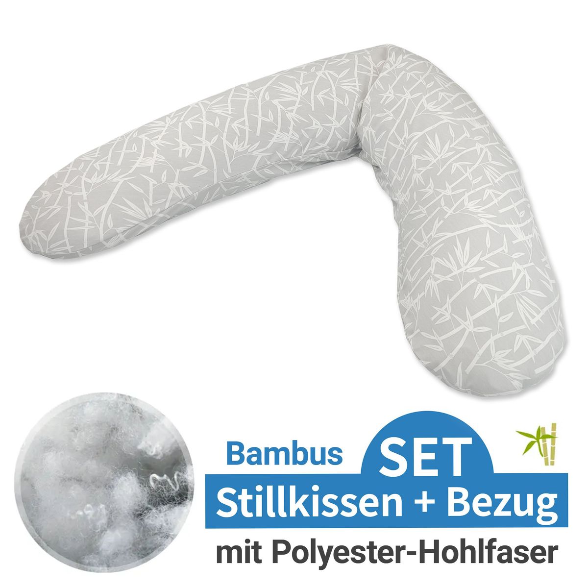 Ammepute Das Original polyesterfiber bambustrekk 190 cm for amming og støtte