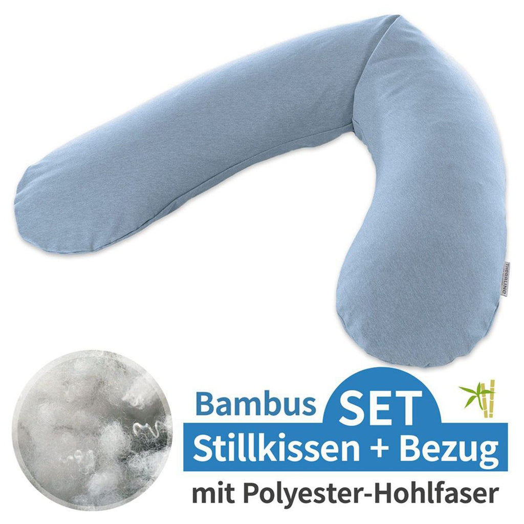 Ammepute Das Original med bambustrekk 190 cm melert blågrå forfra