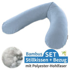 Ammepute Das Original med bambustrekk 190 cm melert blågrå forfra