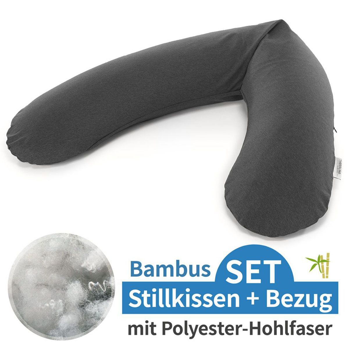 Ammepute Das Original med bambustrekk 190 cm antrasitt forfra