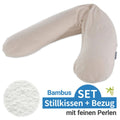 Ammepute med mikroperlefyll og bambustrekk 190 cm, grå - Theraline for komfortabel amming