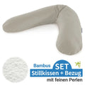 Ammepute med mikroperlefyll og bambustrekk 190 cm, leirgrå fra Theraline