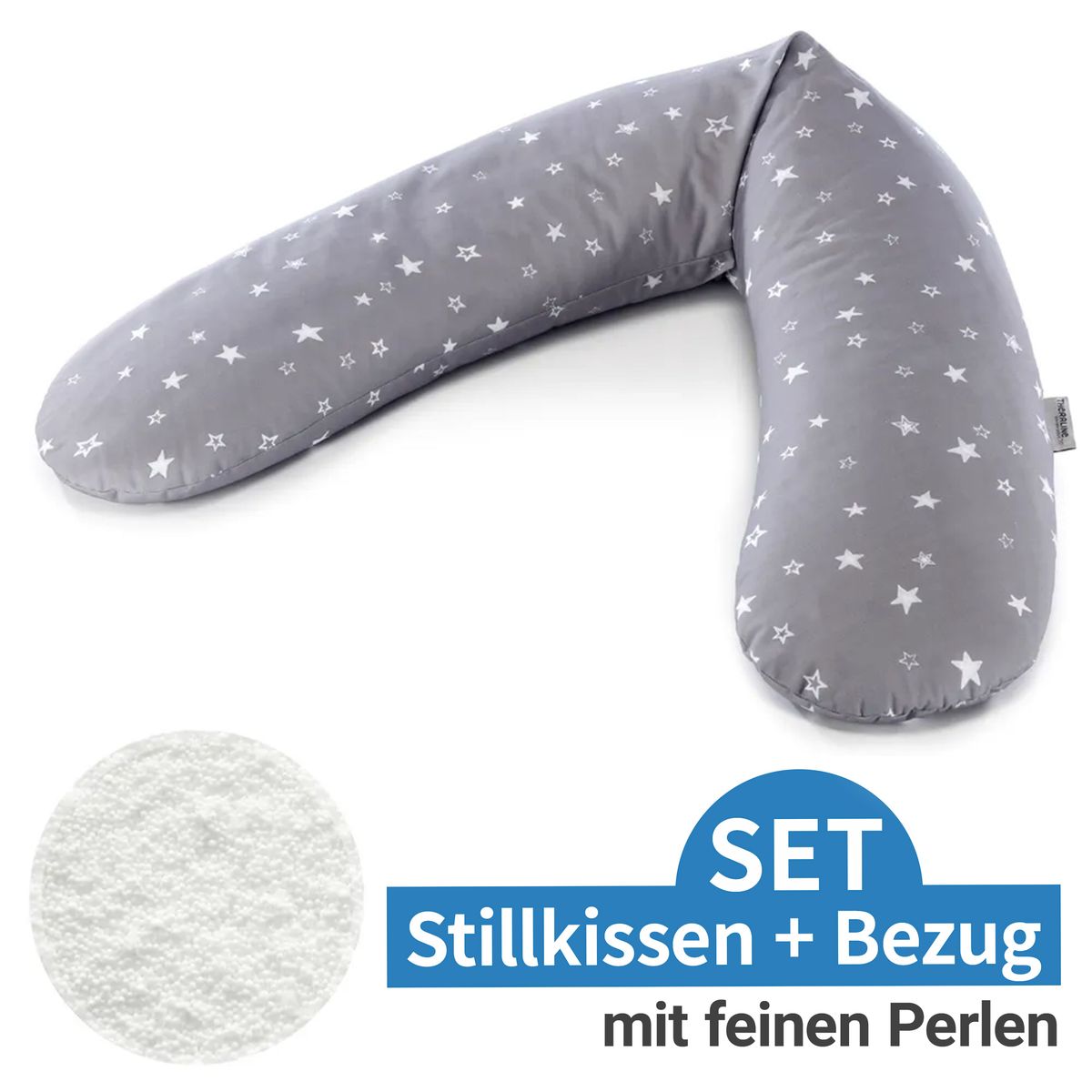 Ammepute med mikroperlefyll og trekk 190 cm stjernehimmel - Theraline for komfortabel støtte