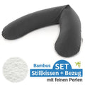 Ammepute med perlefyll og bambustrekk 190 cm antrasitt fra Theraline