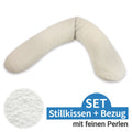 Ammepute med perlefyll og musselintrekk 190 cm sandbeige fra Theraline