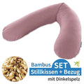 Ammepute med speltskall og bambustrekk 190 cm, rosentre foran