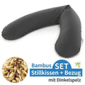 Ammepute med speltskall og bambustrekk 190 cm, antrasitt - Theraline forfra