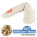 Ammepute med speltskallfyll og bomullstrekk 190 cm beige - Theraline forfra