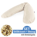 Ammepute med speltskallfyll og trekk 190 cm prikker - Theraline bakside