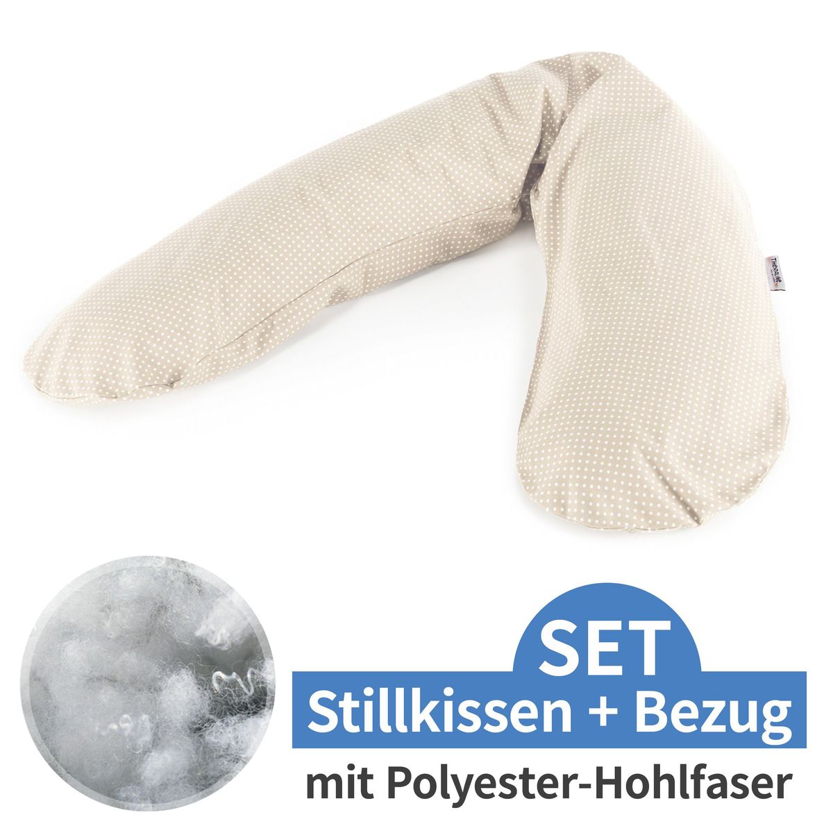 Detalj av Ammepute med polyesterfyll og bomullstrekk 190 cm prikker - Theraline