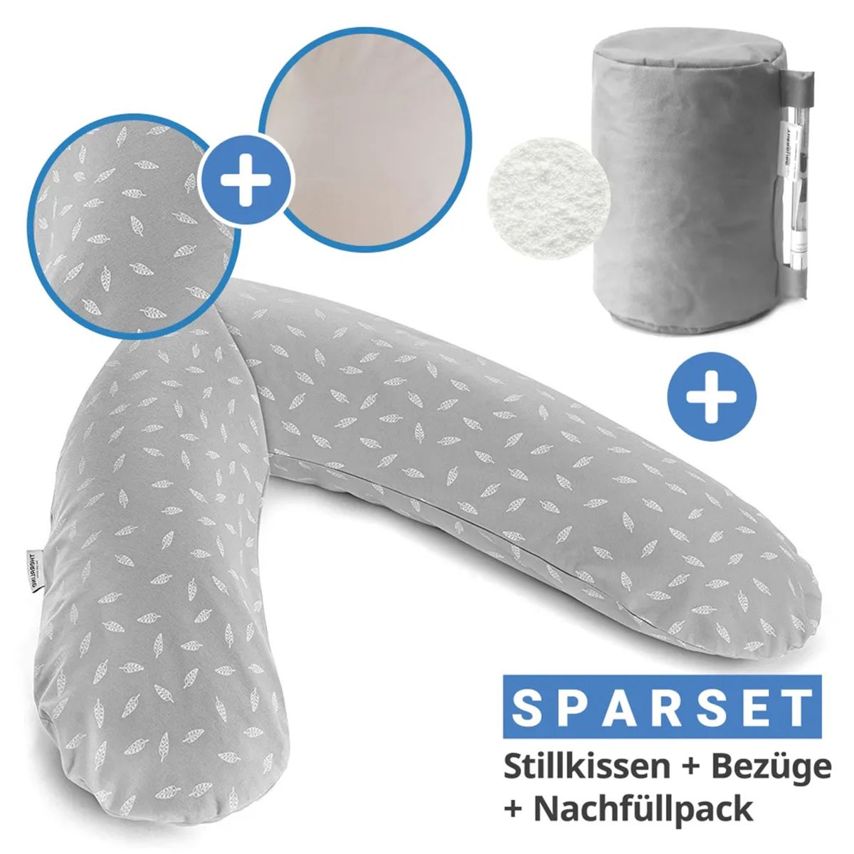 Ammeputesett 190 cm med 2 trekk og mikroperlefyll 9,5 l - Theraline sett forfra