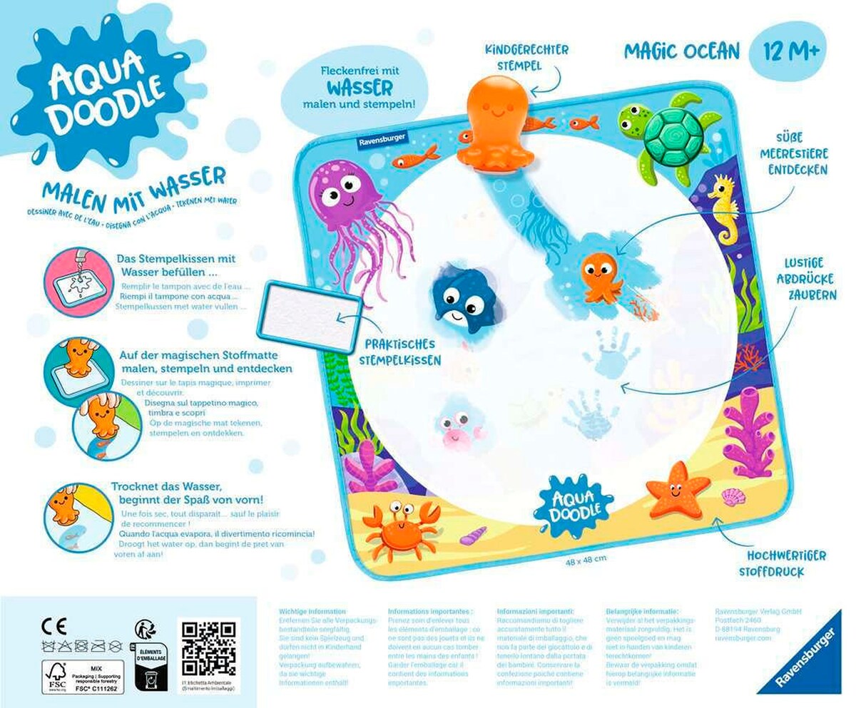 Aquadoodle Magic Ocean stemplesett bakside