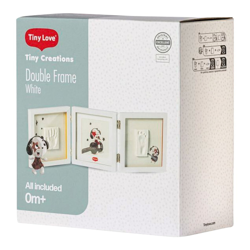 Avtrykksett Double Frame White med fotoramme 51x17 cm forfra