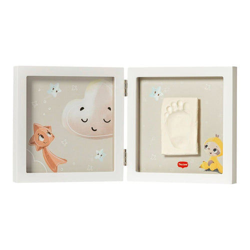 Avtrykkssett Simple Frame White 17 x 34 cm fra fødsel bakside