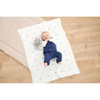 Babyteppe strikk med gritering elefant 80x100 cm bomull - BORNINO HOME