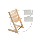 Trappestol Tripp Trapp med sittepute Nordic Grey i bøk - Stokke