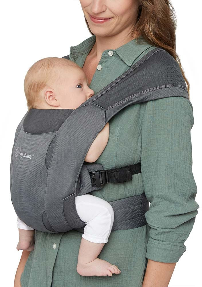 Bæresele Embrace Soft Air Mesh Washed Black nærbilde av tekstur