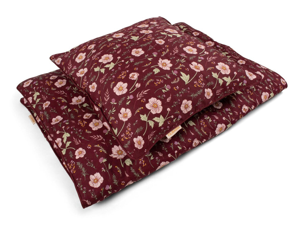 Baby sengetøy GOTS 70x100 cm Fall Flowers økologisk bomull forfra