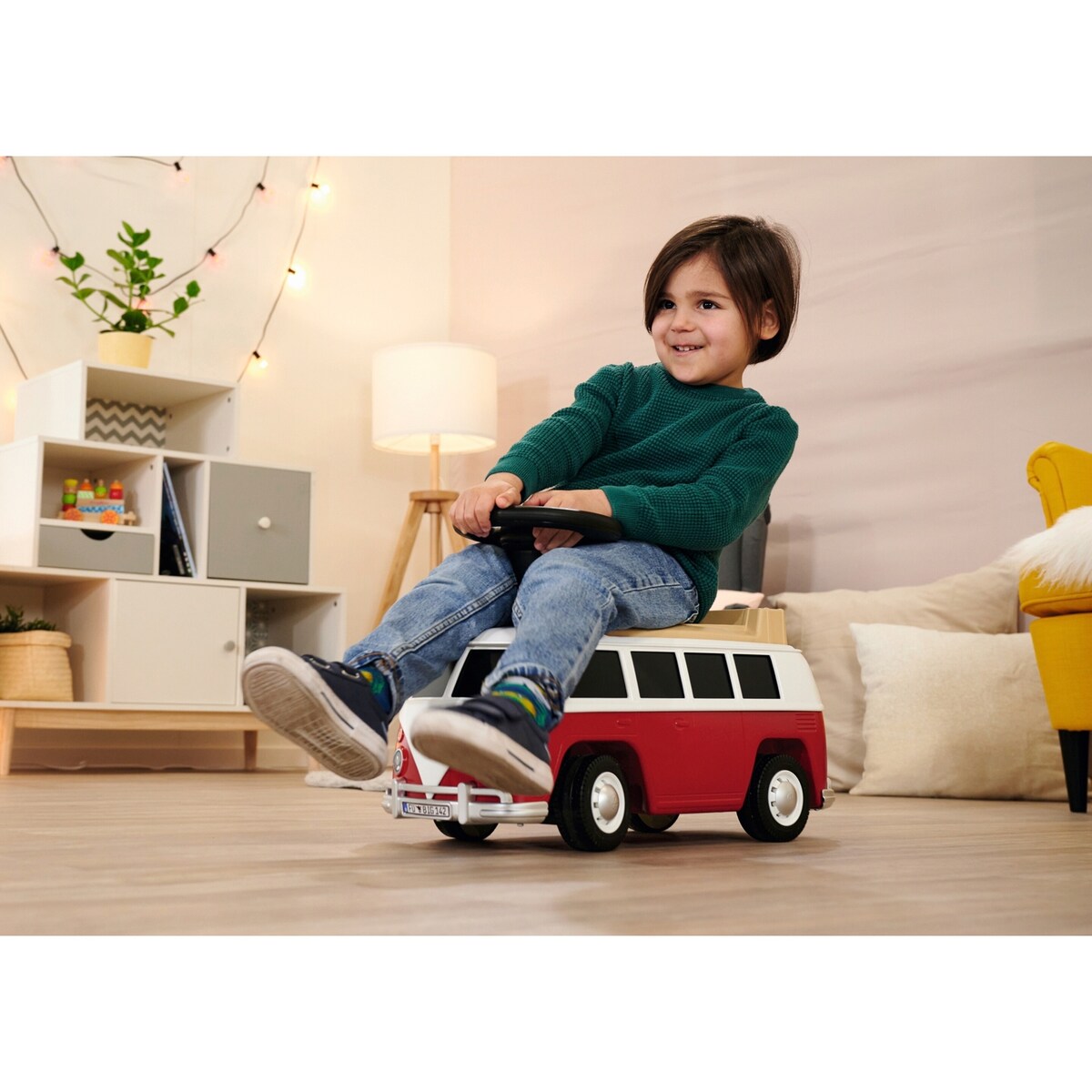 Baby VW T1 gåbil med stillehjul anhengskobling detalj