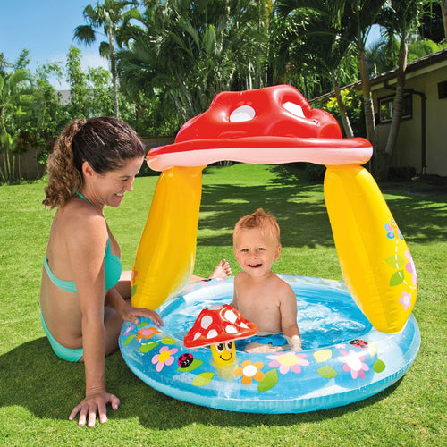 Babybasseng sopp med soltak 102 x 89 cm fra 12 mnd bakside
