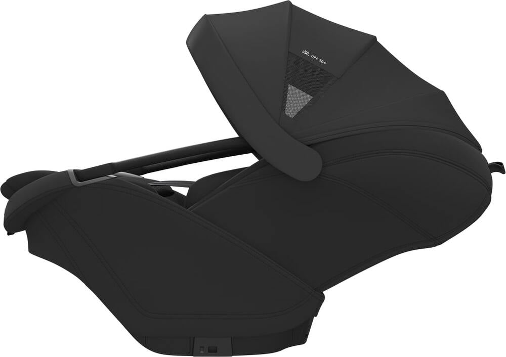 Nærbilde av Babybilstol Coral Slide Pro 40-87 cm Onyx Black stoff og polstring