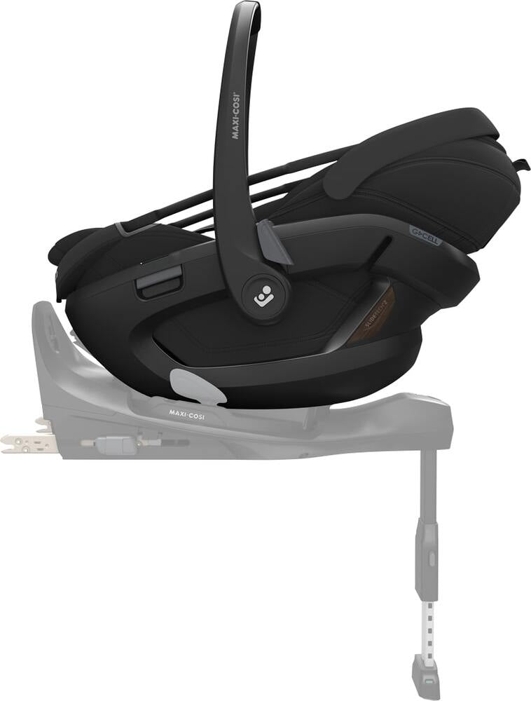 Montert Babybilstol Coral Slide Pro 40-87 cm Onyx Black i bil