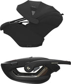 Babybilstol Coral Slide Pro 40-87 cm Onyx Black med solskjerm utfelt