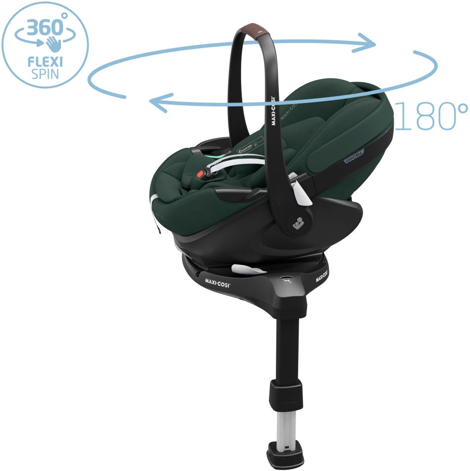 Babybilstol Pebble 360 Pro2 Twillic Green i liggende posisjon