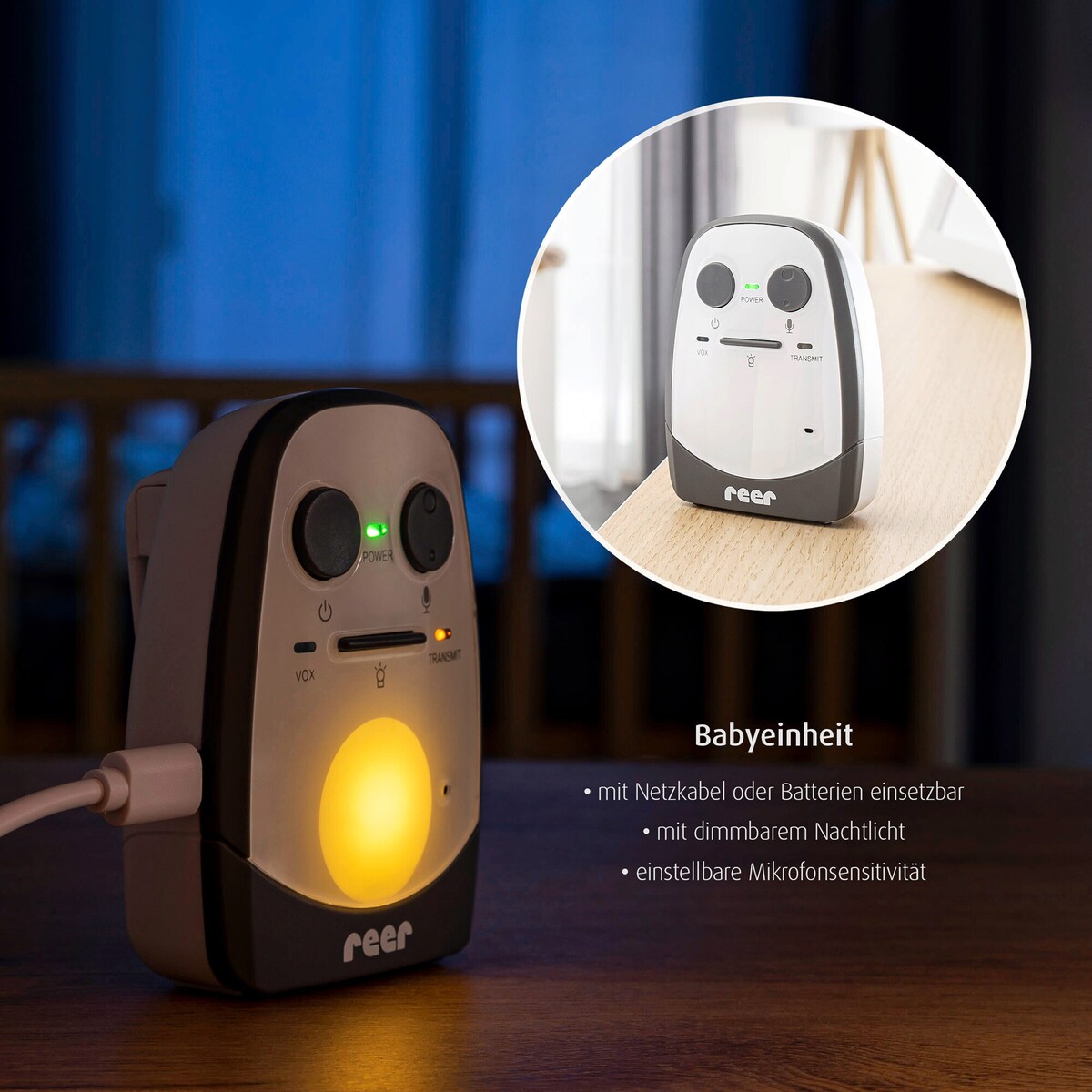 Babycall Cosmo Audio digital med rekkevidde 600 m komplett sett
