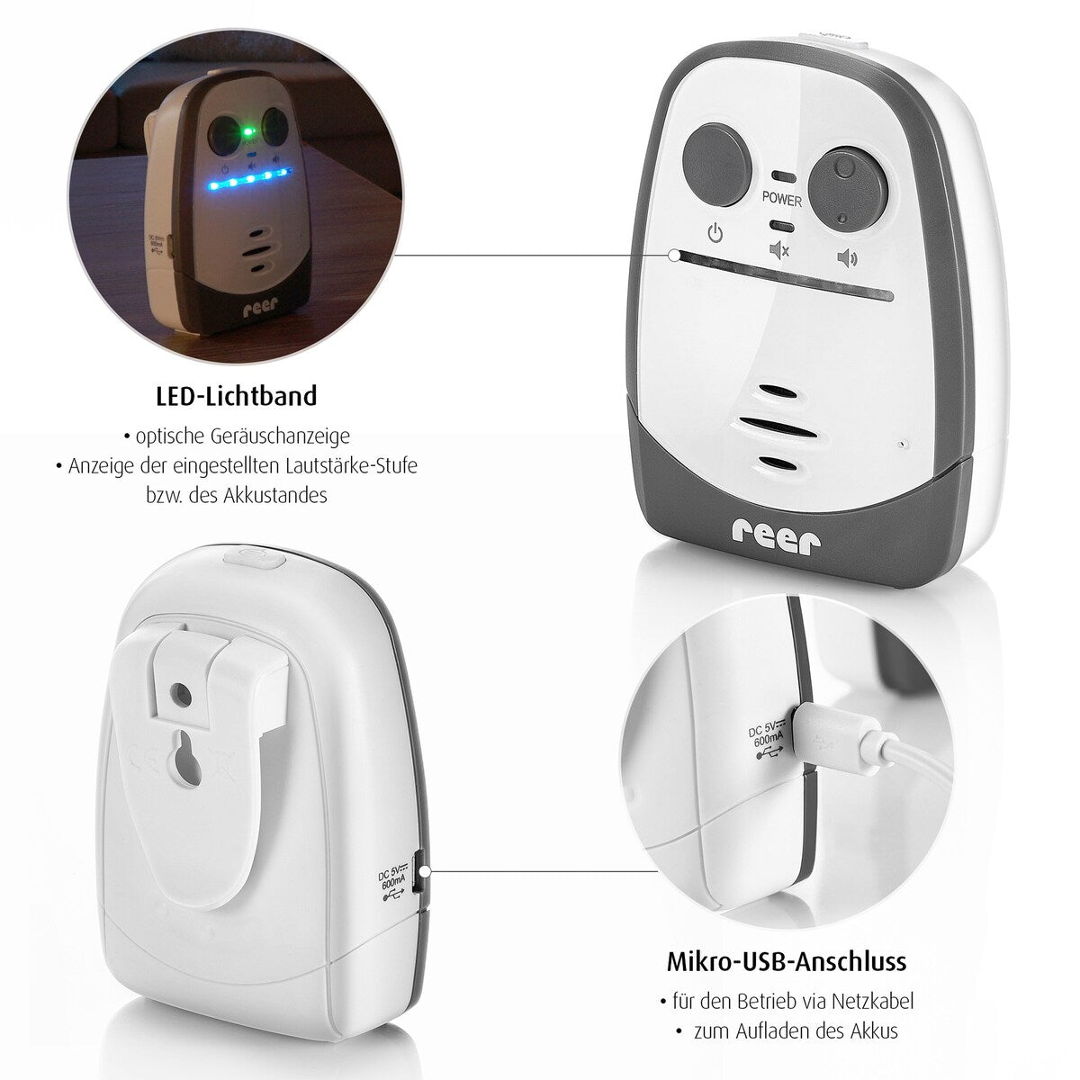 Babycall Cosmo Audio digital med rekkevidde 600 m babyeinhet