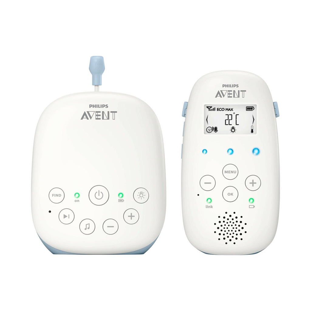 Babycall DECT SCD715 26 forfra med skjerm og knapper