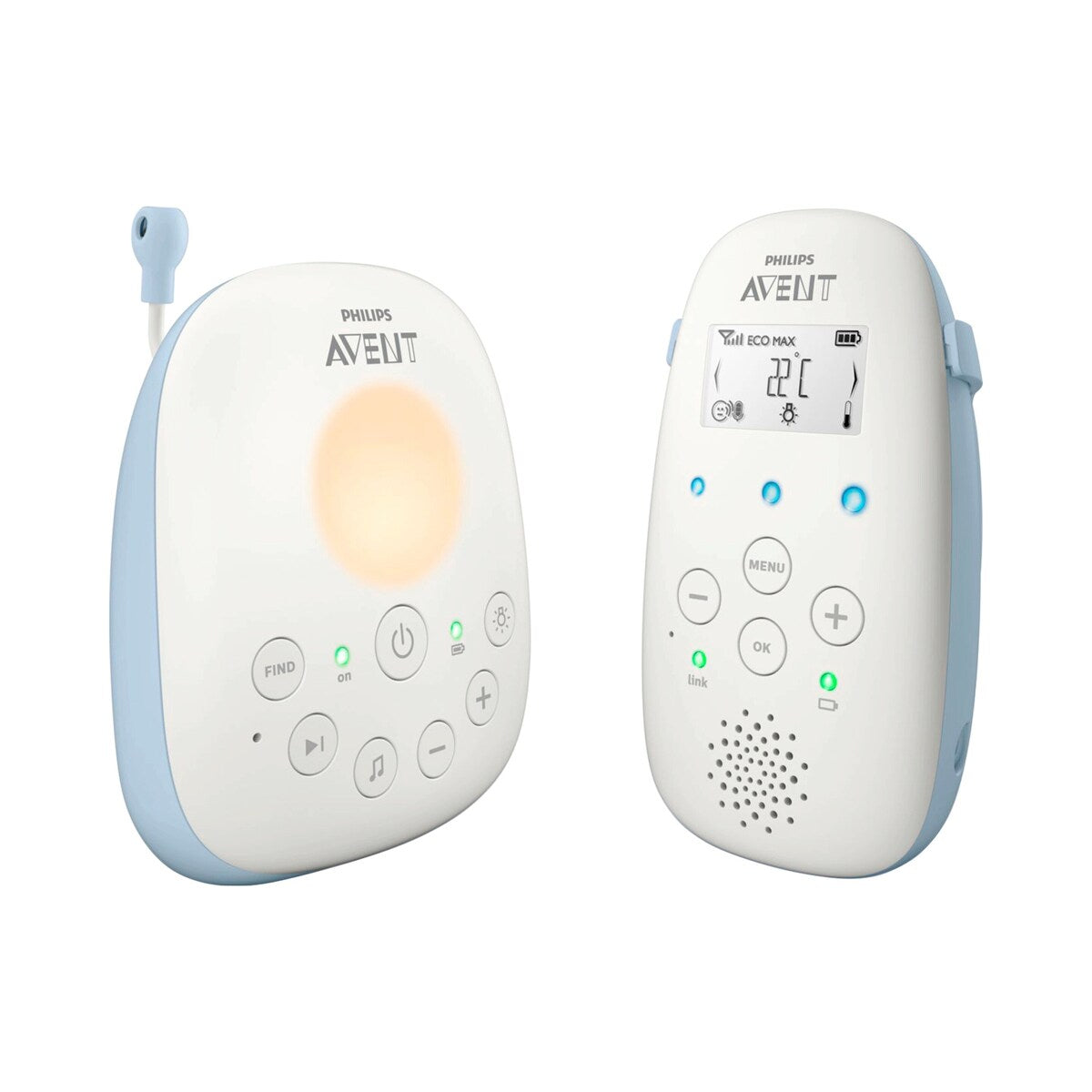 Montert Babycall DECT SCD715 26 på vegg ved barneseng