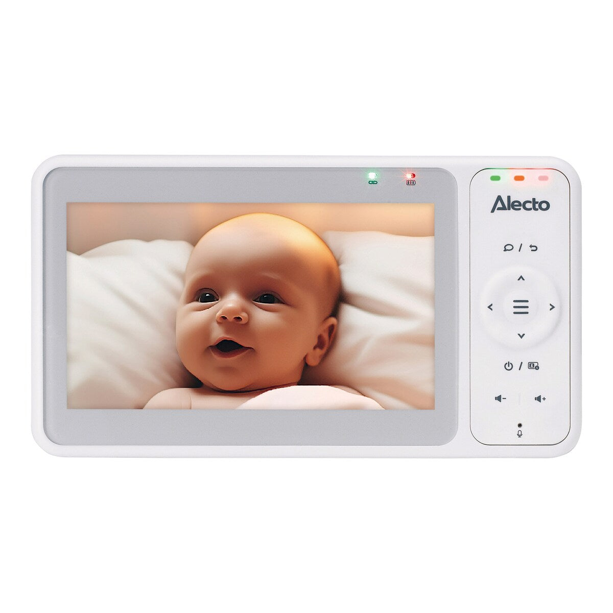 Bakside av Babycall med kamera DVM2050 med tilkoblinger