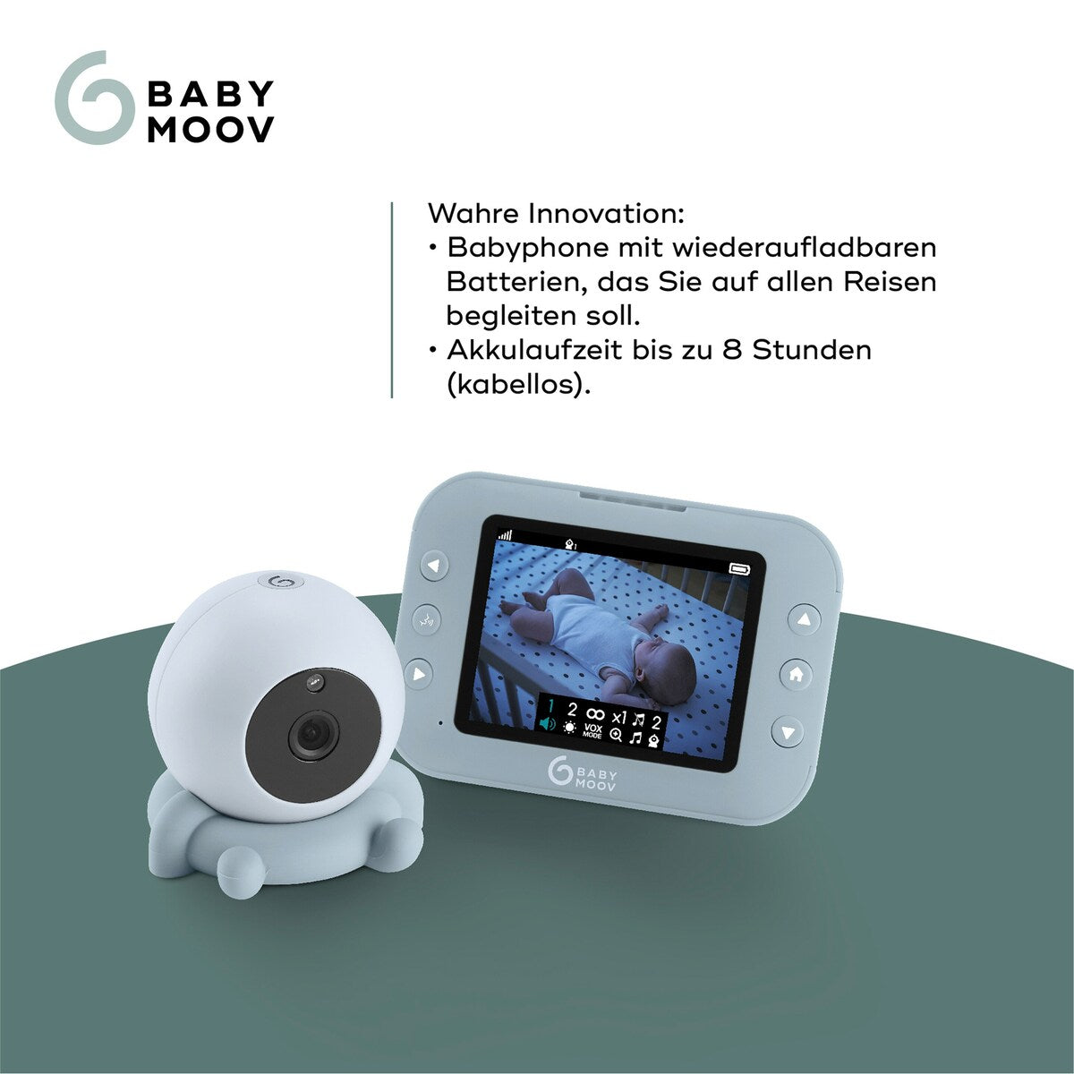Babycall med kamera YOO Roll med USB-C ladekabler