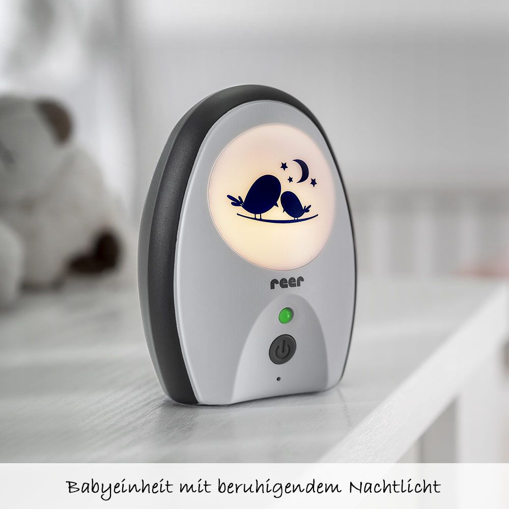 Detalj av Babycall Rigi Digital med eco-modus og batteridrift