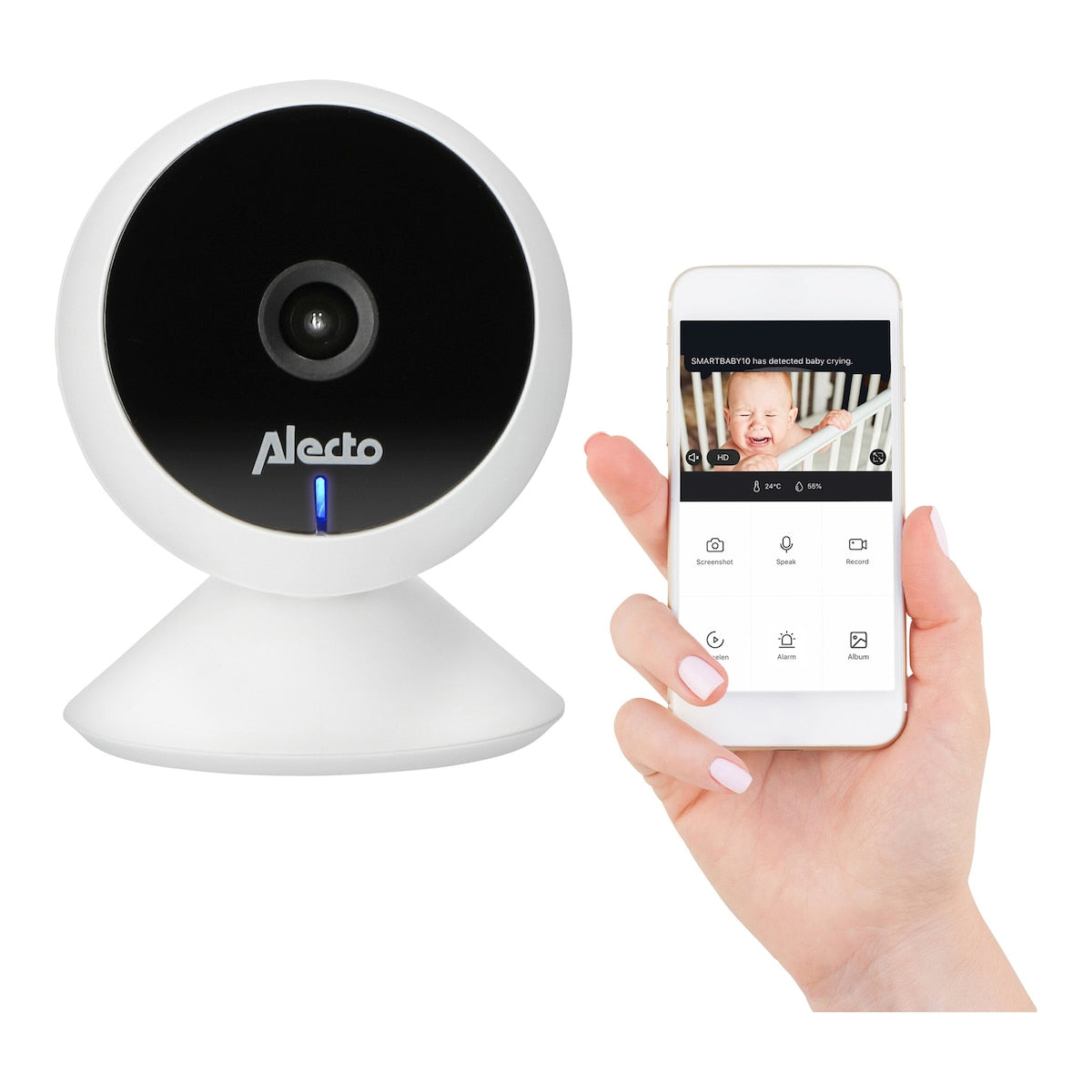 Babycall Smartbaby 5 med Full HD WLAN-kamera og app bakside