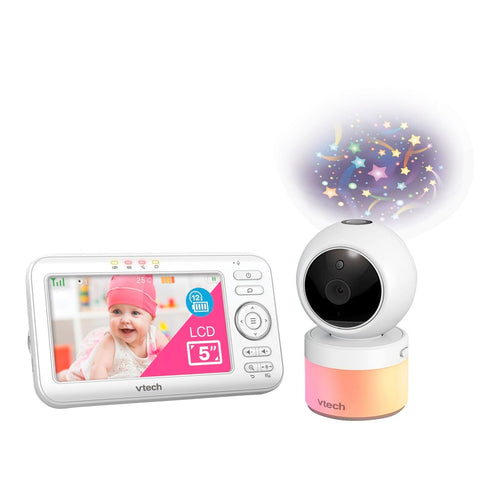Babycall VM5463 med kamera og 5" fargeskjerm montert på vegg